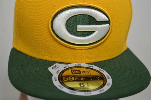NEW Green Bay Packers NEW ERA 59FIFTY Size 6 1/2 Fitted Youth Cap Yellow /Green - Picture 3 of 8