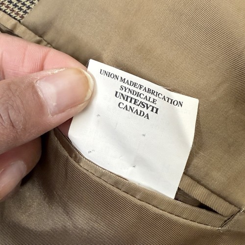Chaqueta Blazer De Colección Brooks Brothers Hombres 44R Lana Pata de Gallo Cuadros Hecha en Unión - Imagen 15 de 15