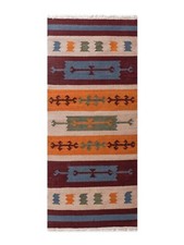 Hand Woven Flat Weave Kilim Wool Area Rug Contemporary Multicolor Homes BBD00112