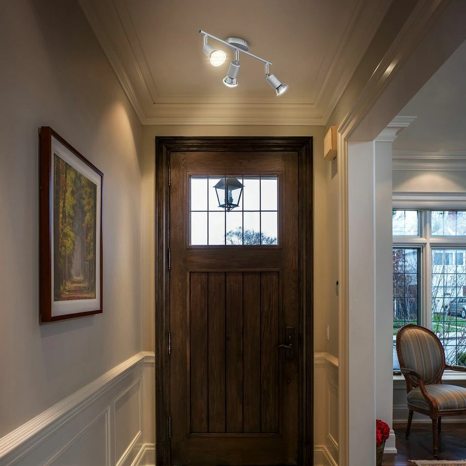 Plafonnier LED 3-spots orientable éclairage plafond GU10 9W 750lm salon bureau - Photo 3/4