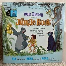 JUNGLE BOOK - WALT DISNEY - 1967 #LLP 319 - 7" VINYL SINGLE + BOOKLET 🔥