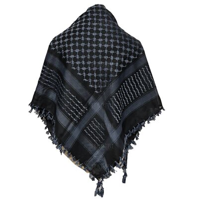 Foulard Unisexe Marron Noir Arabesque Shemagh Arafat Keffieh Yashmagh