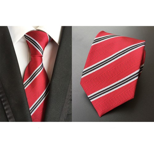 Mens 8cm Wide Colorful Striped Paisley Neck Tie Wedding Party Necktie Neckwear - Picture 7 of 24