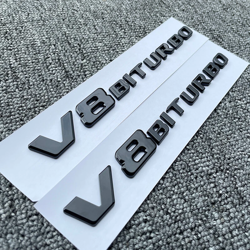 3X G550 V8 Biturbo Gloss Black Rear Badge Emblem Fits Mercedes Benz G 550 W463 - Image 3 of 4