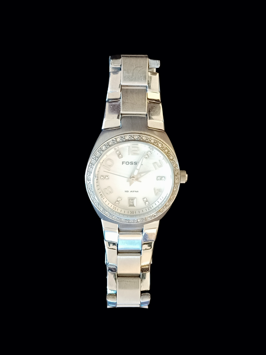 Fossil Silver Tone Stainless Steel Mother Of Pearl Face  display picture 3