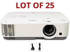 Lot Of 25 - Nec Me331x 3lcd Projector Portable 3300 Ansi W/power &amp; Hdmi Cables