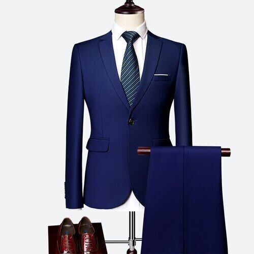 Fashion Men's Casual Business 2 Piece Set Suit Blazers Jacket Pants Suits 6XL - Picture 33 of 34