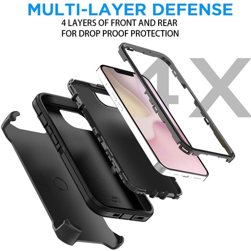 For Apple iPhone 16E 6.1 2025 Case Shockproof Heavy Duty Cover Belt Clip Holster - Photo 3 sur 22