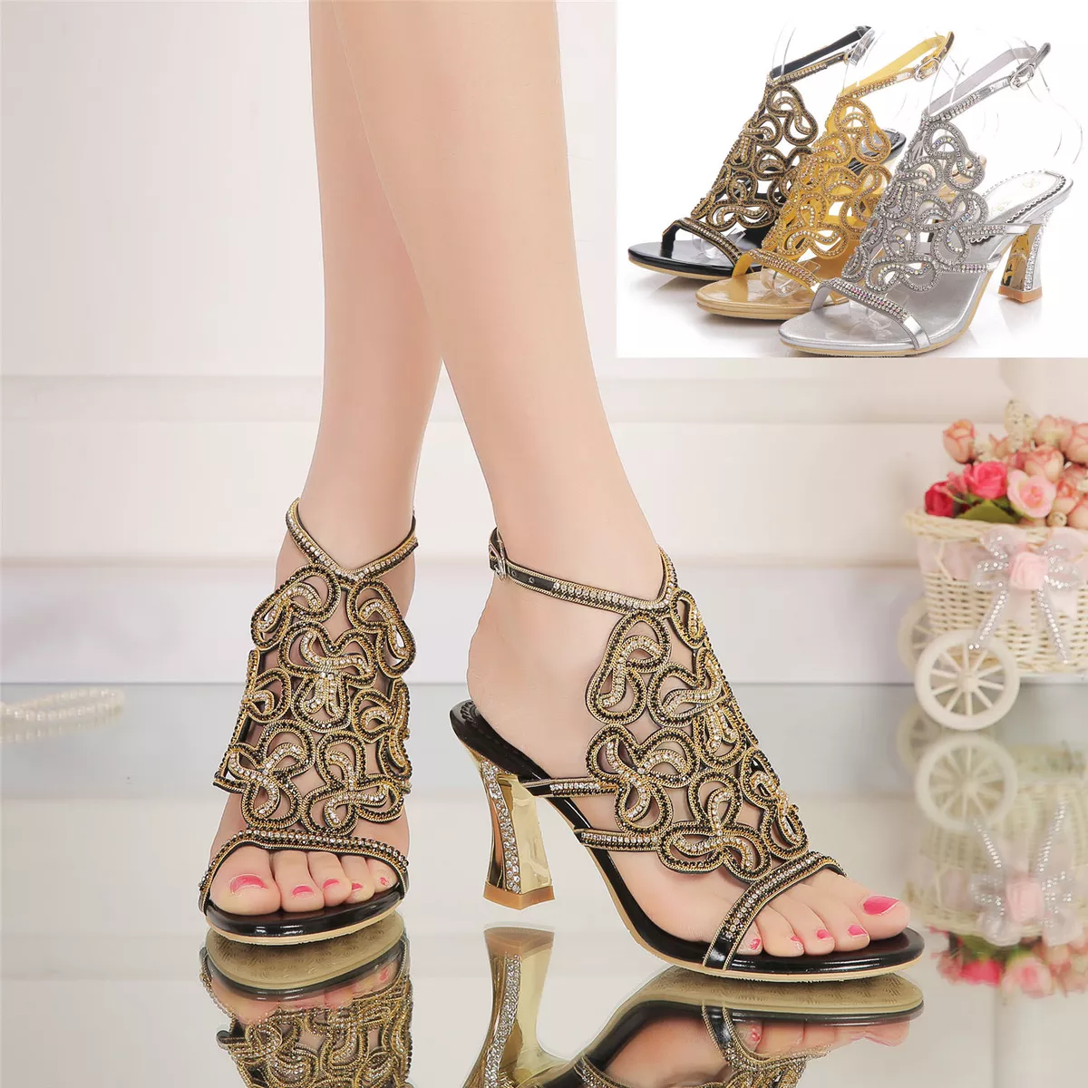 Rhinestone evening store shoes