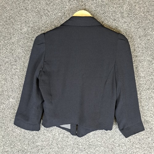 Jeanswest Womens Blazer Jacket Size 8 Blue Long Sleeve Shoulder Pads - Picture 9 of 10
