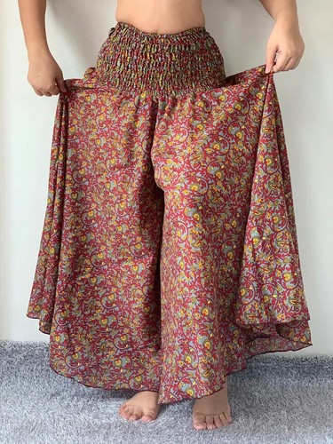 Venta al por mayor lote de 5 piezas Pantalones De Colección Sari Pierna Ancha Hippie Boho Gitano Palacio - Imagen 2 de 5