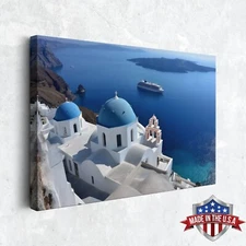 Love in Santorini Wall Art, Canvas Print for Home Decor, Wall Decor Art Poster