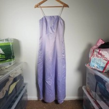 plain lilac satin bridesmaid prom dress BHS Size 10