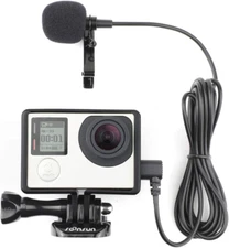 Frame Mount Housing Case with External Lavalier Lapel Clip-On Microphone for Gop