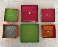 Lot of 3 JC Penney Jewelry Display Gift Boxes w/  Pouch Necklace/Earrings EMPTY