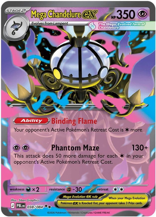 Pokemon Mega Chandelure ex (38/126) Pitch Black LP HOLO
