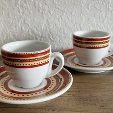 TOGNANA Espresso Cup & Saucer Set (2) Demitasse Italy Tuscan Southwestern Style