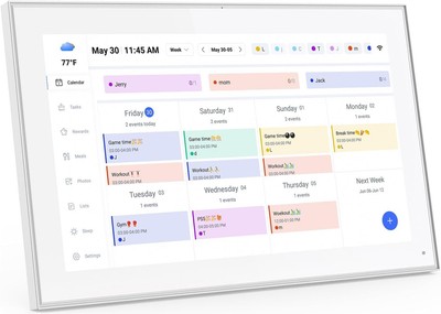 15.6 Inch Digital Calendar: Smart 15.8''W x 9.9''H, White 
