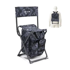 X Strike Backpack Fishing Chair with Cooler Bag and Backrest, Foldi... Fast Ship
