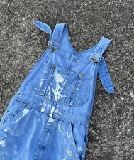 1960s Vintage Sears Roebuck Paint Splattered Distressed Carpenter Overalls 30x28
