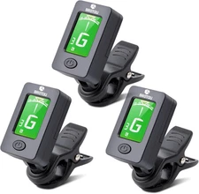 Guitar Tuner Clip On with Guitar Capo for Guitar, Bass, Violin, Ukulele, Digi...