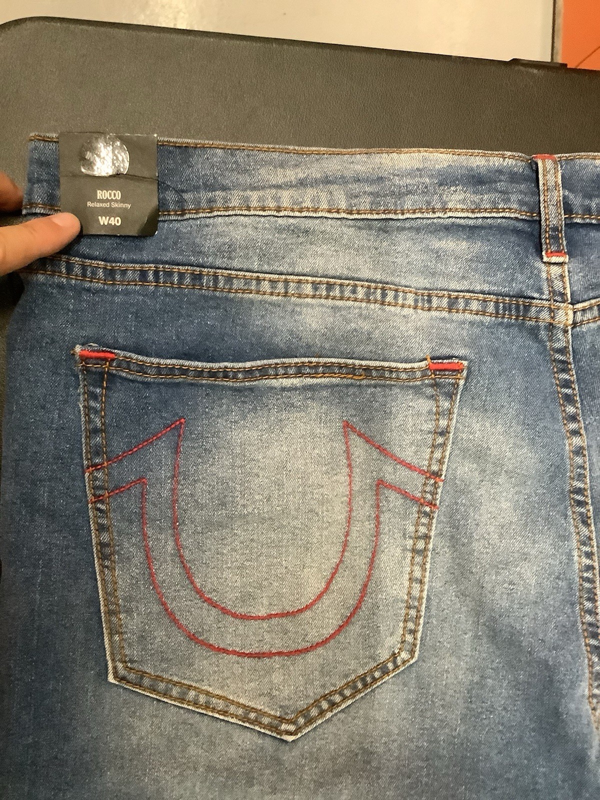 True Religion Rocco Skinny Men's Jeans Moto $219 Jeans W40 L32 thumbnail 8