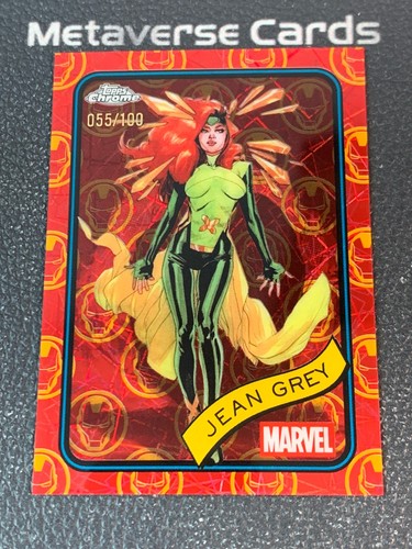 2025 Topps Chrome Marvel Jean Grey Iron Man Red & Gold Lazer 055/100 #94