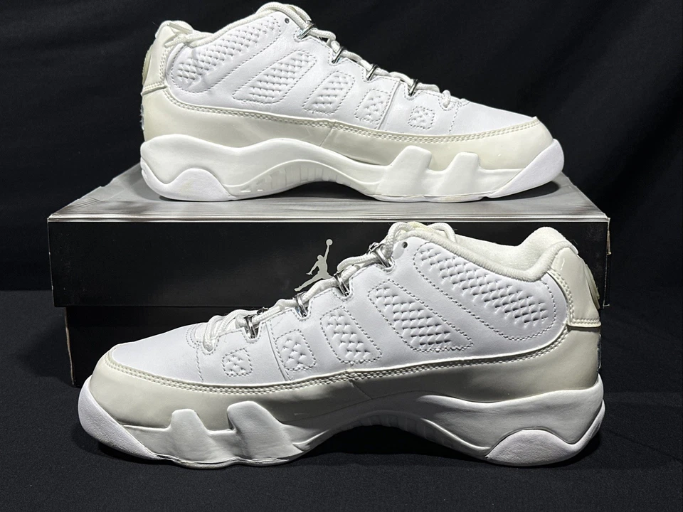 Air Jordan 9 retrô baixo branco cromado tamanho 9.5 303895 111 2002 - Imagem 4 de 4