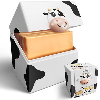 Cheesy Pod   Sliced Cheese Container for Fridge - 3.7 inches, Yellow 