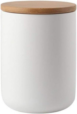 Food Storage Jar Strong Ceramic Storage Canisters with Airtight Seal Bamboo Lid