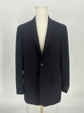 Polo Ralph Lauren 38 Navy Blue Blazer 3-Button Made-in-Italy Patch Pockets VTG