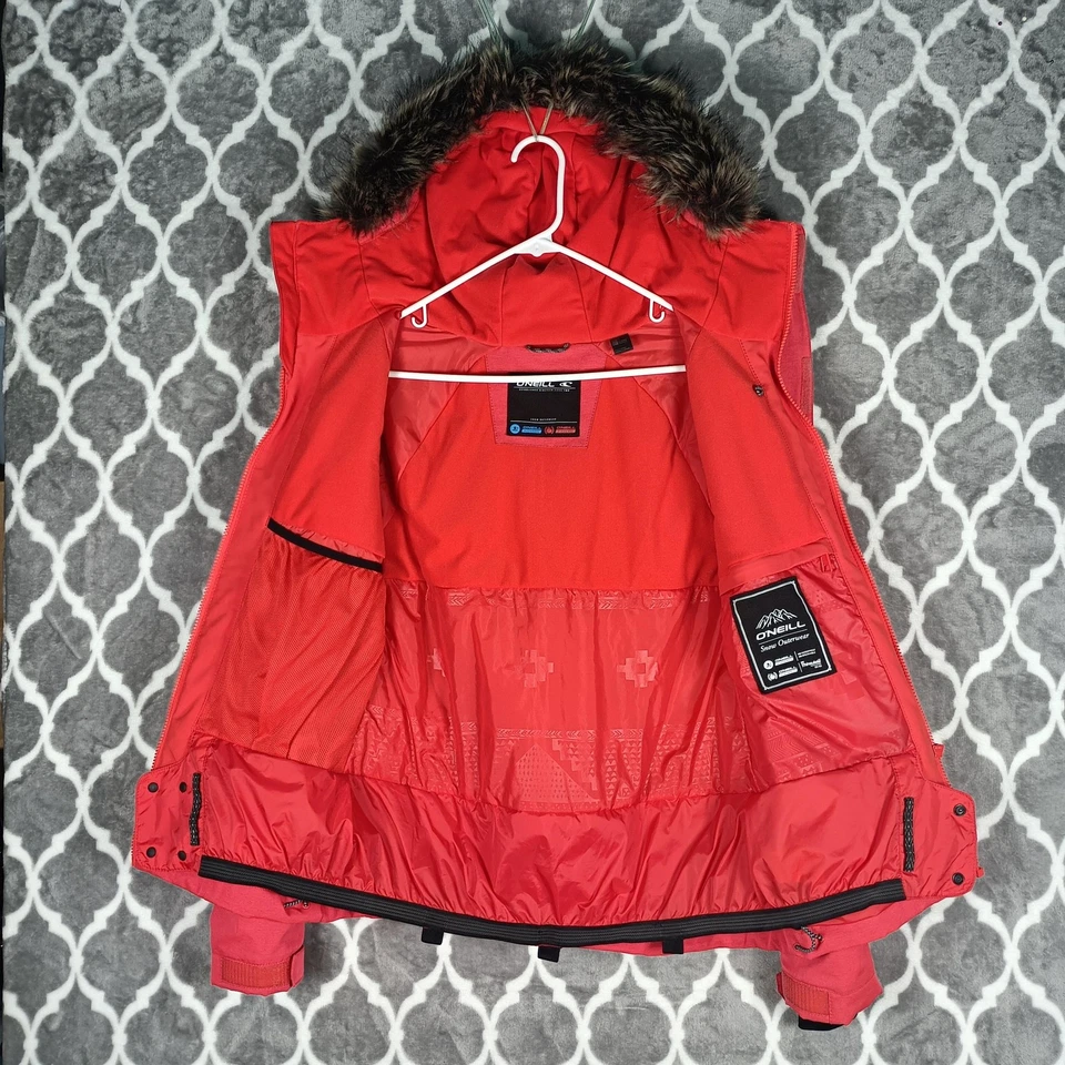 O'Neill Chaqueta de Nieve Mujer Pequeña Naranja Con Capucha Impermeable Abrigo de Esquí Invierno Foto 2 de 4