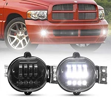  Dodge Ram LED Fog Lights with Daytime Running Lights Set,1 Pair Clear Lens 