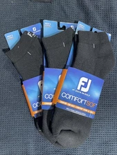 FootJoy FJ Men’s ComfortSOF 3 Pair Black Sport Cut (individually packed)