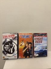 Vintage 80s Movies VHS Video Cassette bundle Lethal Weapon Top Gun Knight Rider