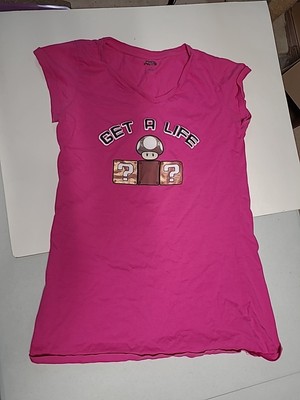 Womens Super Mario Get A Life Top Size Large(AA3)