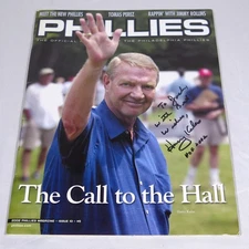 Harry Kalas autograph 2002 Phillies Magazine Issue 10 signed