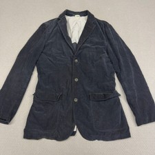 J Crew Corduroy Blazer Mens Small Blue Cotton Three Button Jacket Preppy