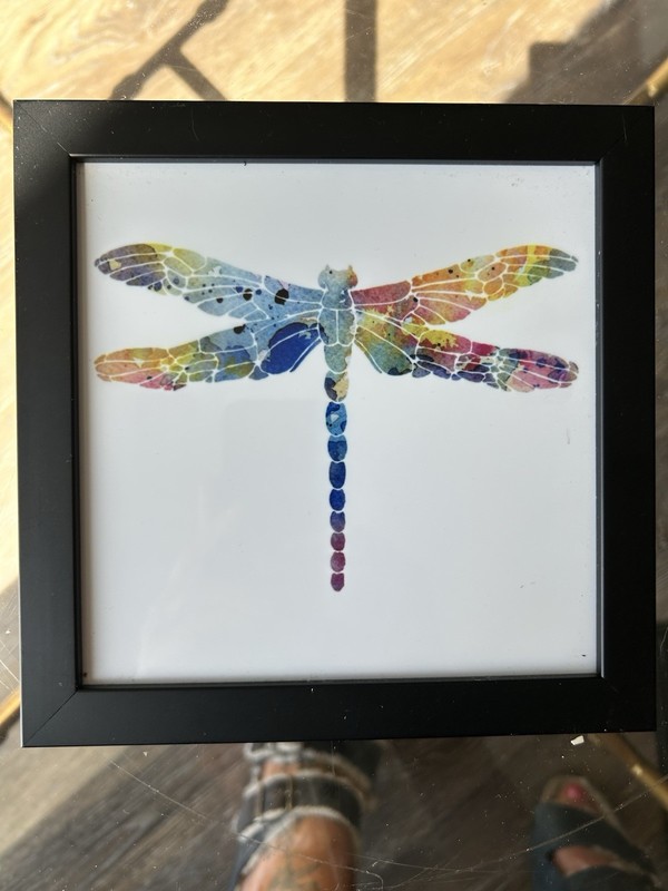 Watercolor print titled 'Dragonfly' by contemporary artist