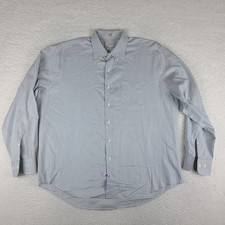 Peter Millar Crown Soft Dress Shirt Men XL Gray Blue Check Performance Button Up