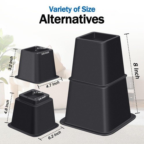 Bed Risers 8 inch Heavy DutyElevation in Heights 3 5 8 Inch,Adjustable Furnit... - Picture 2 of 7