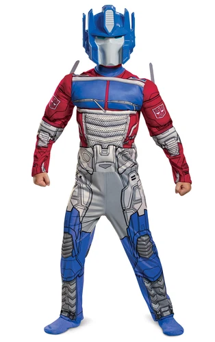 Transformers Kid's Muscle Optimus Prime Costume Outfit with Mask 7-8 Years
