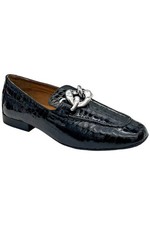 Donald Pliner Women's Bristol Crocco Patent Loafer Black