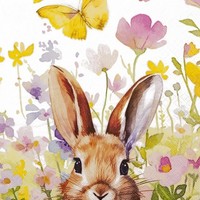 20 Servietten Bunny In Meadow Hase Tiere Blumen BlüTenfeld Ostern Natur 33X33Cm