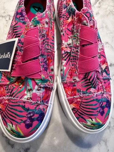 Blowfish Malibu kid youth floral slip on sneaker size 4 stretch goring panel - Picture 4 of 4