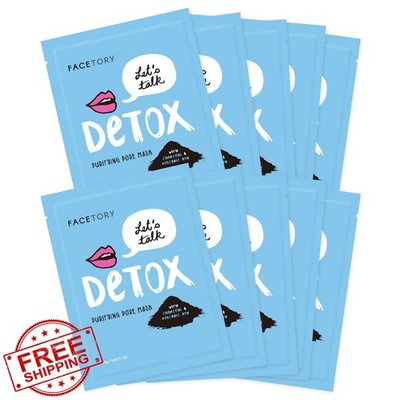 FACETORY LET'S TALK DETOX Purifying Charcoal Volcanic Ash Face Mask 10 Pack