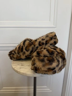 Y2K SUGAR PLATFORM SANDLES FAUX FUR CHEETAH LEOPARD SIZE 10 - Image 1 of 4