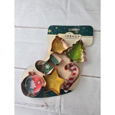 Christmas Cookie Cutters Set of 6 New The BakeShop Stainless Steel