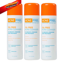 AcneFree Oil-Free Acne Cleanser for Oily Skin and 8 Fl Oz Pack of 3 , WHITE