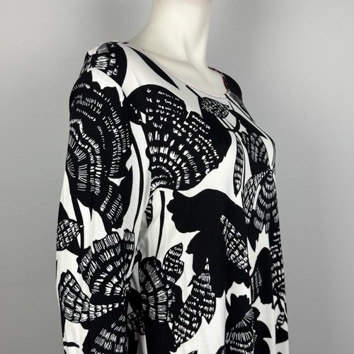 M&S Marks & Spencer Size 18 Tunic Top Blouse Stretch 3/4 Sleeve White Black NEW - Picture 9 of 13